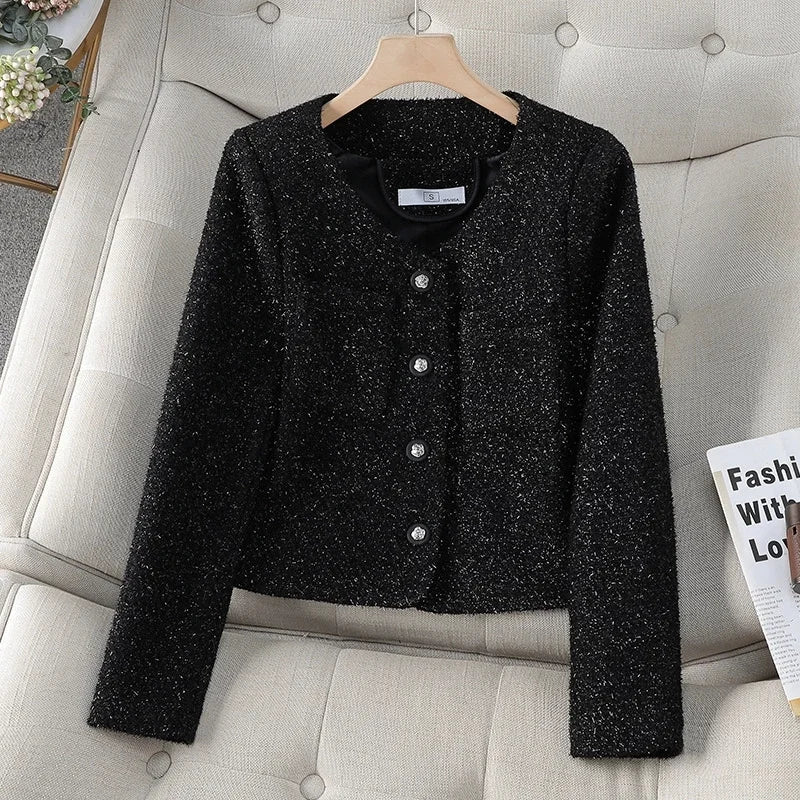 NewKorean Fashion Small Fragrance Tweed Jacket Women .