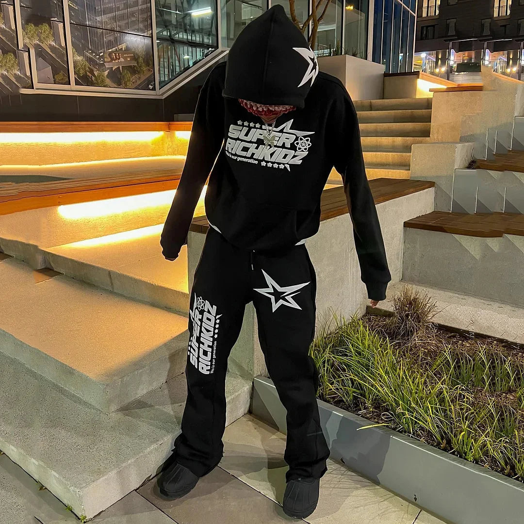 New Two Piece Sets Men Women Hip Hop Sweatpants Casual Pants 3D Printing Pullovers Loose Hoodie Sweatshirt Streetwear