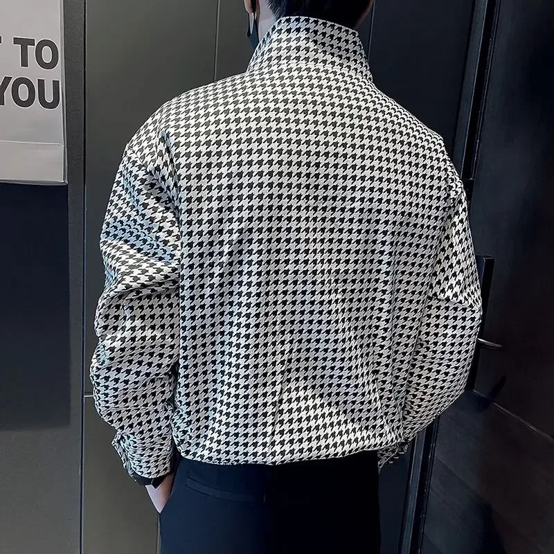 Men Spring and Autumn Brand Houndstooth New .