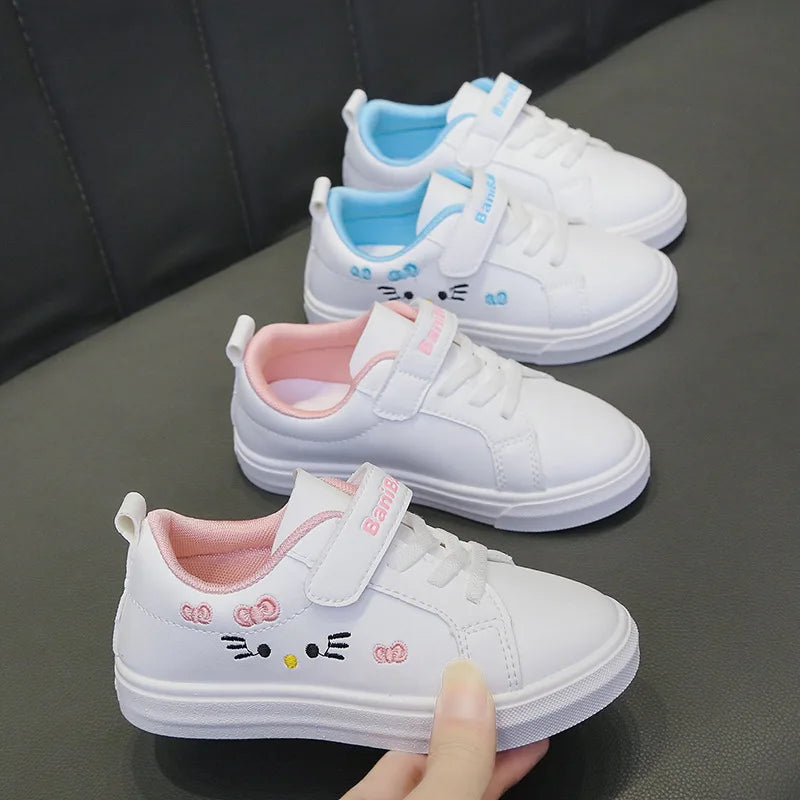 Kids White Sneakers Fall Slip Resistant Durable Spring Autumn Shoes .