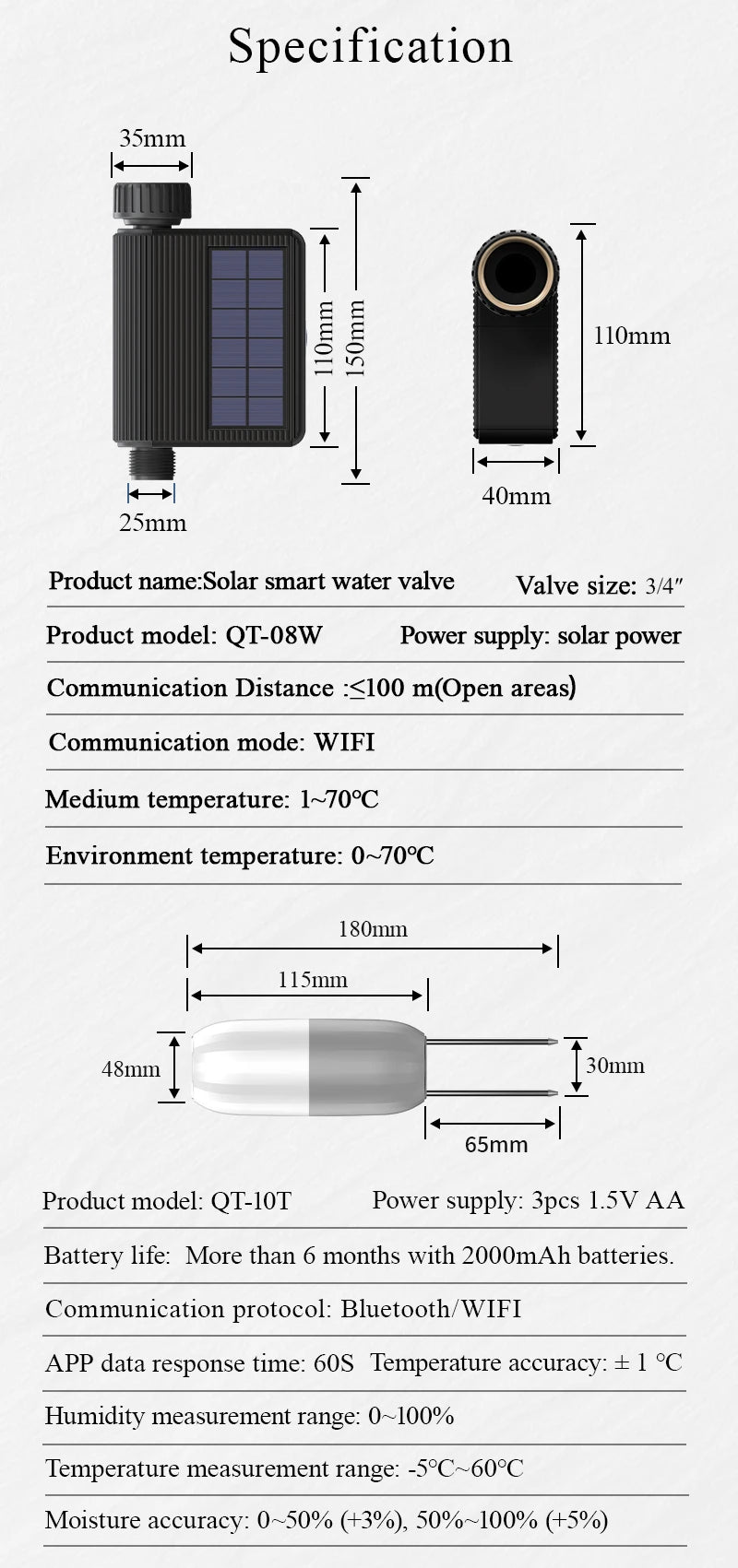 Tuya Smart Wifi Watering Timer Solar Energy Sprinkler Drip Irrigation System.