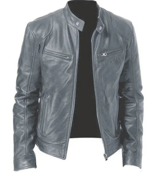 Mens Leather Jacket Autumn Winter Business Gentleman.