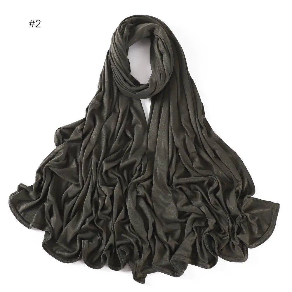 Modal Cotton Jersey Hijabs For Woman Long Muslim Scarf .