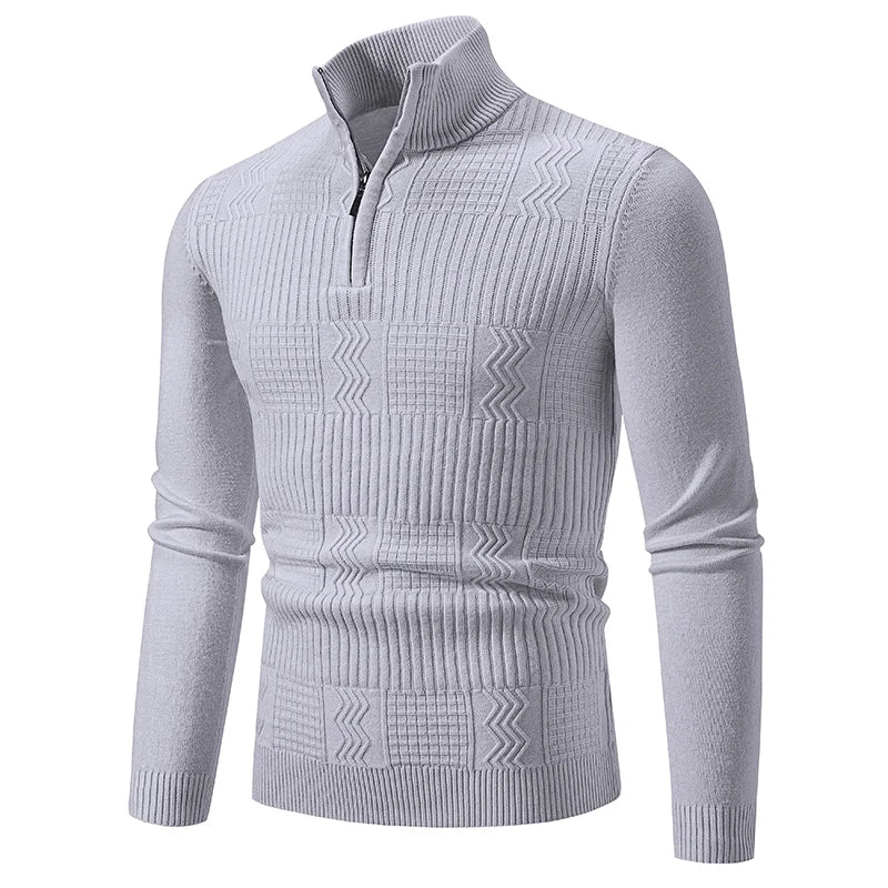 Autumn Men's Pullover Sweatwear Warm Solid Color Half Zipper Casual Sweater Slim V-neck Long Sleeve Men's Sweatshirts Winter Top