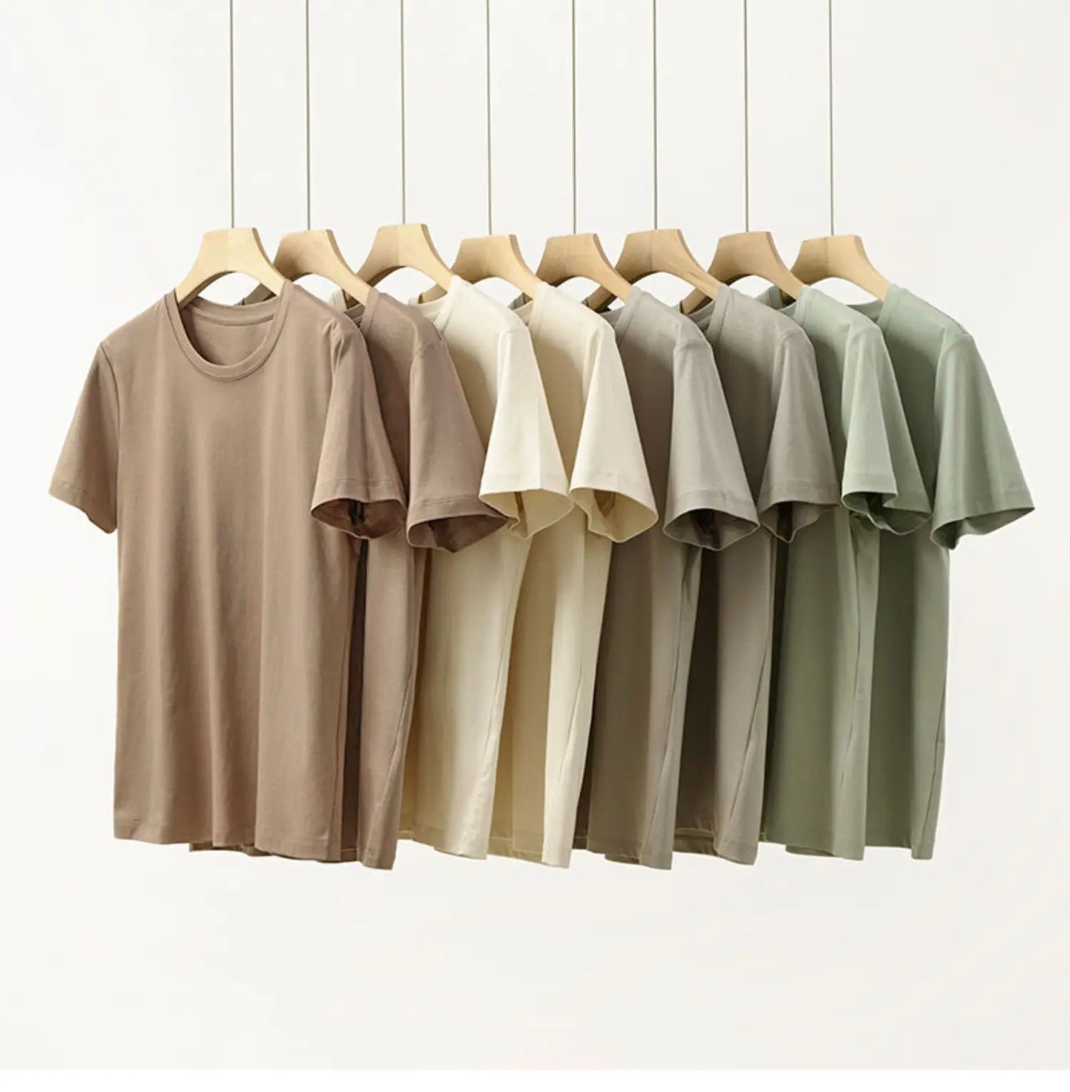 Summer Mercerized Cotton Women Silk T-shirts O Neck Short Sleeve Loose Straight T-shirts Casual Tees For Minimalist 2021