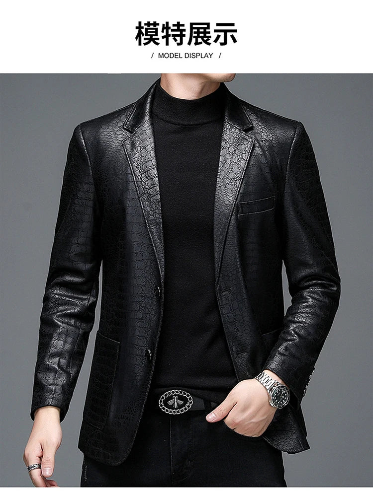 Men's Casual Spring Autumn Vintage Soft Faux Leather Jackets .