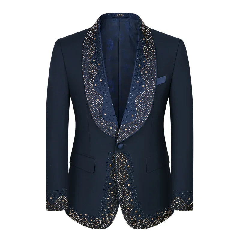 Elegant Groom Wedding Tuxedo Formal Prom Party Male Suit Slim (Blazer+Vest+Pants)