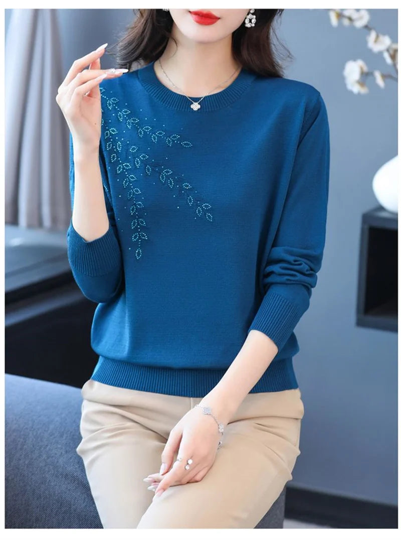 Knitted Sweater Women Pullover New Middle-aged  Mother.