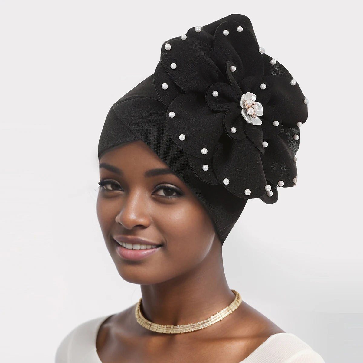 Elegant African Lady Head Wraps Nigeria Party Headwear .