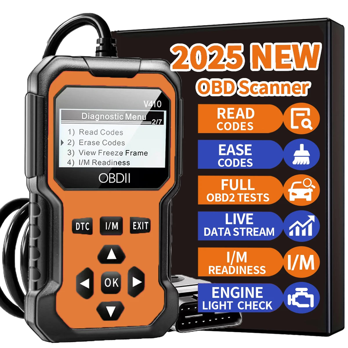 Car Obd2 Scanner Diagnostic Tool Code Reader Engine Fault Code Reader Scanse .