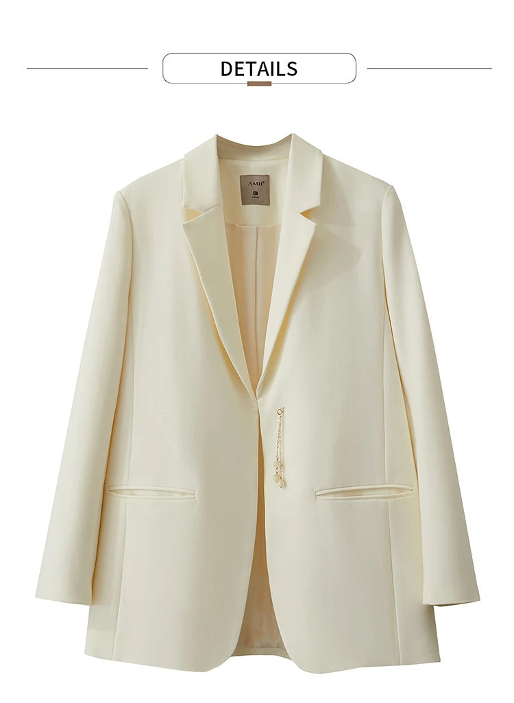 AMII Minimalist Blazer Women  Autumn New Office Lady .