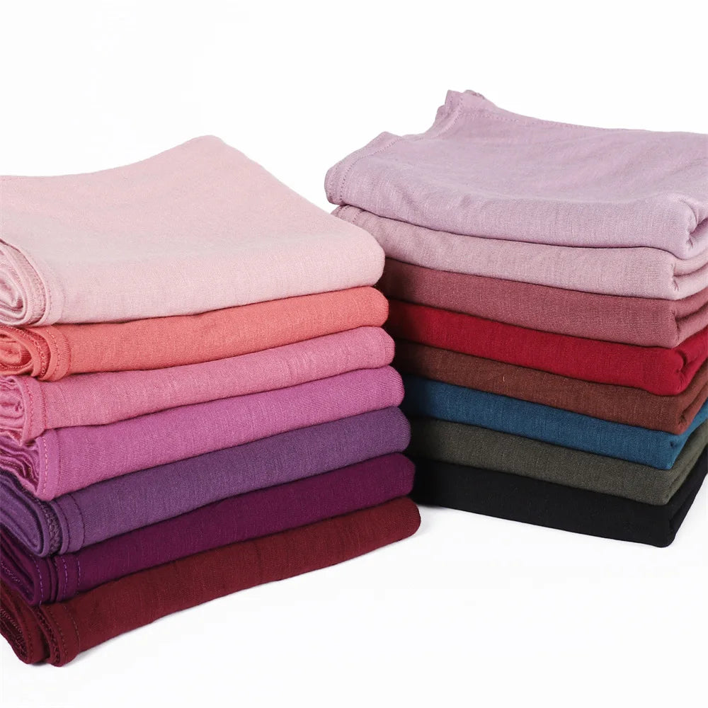 Modal Cotton Jersey Hijabs For Woman Long Muslim Scarf .