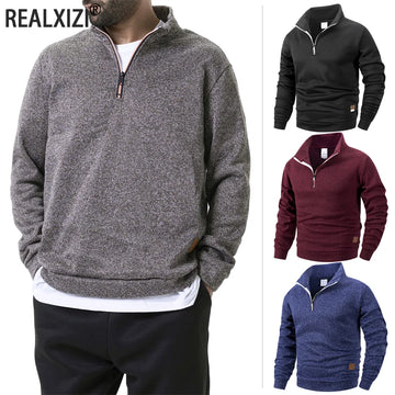 Autum Men's Turtlenecks Sweaters Knitwear Daily Casual Pullovers Solid Color Fleece Warm Sweatshirt Loose Fit Male Streetwear