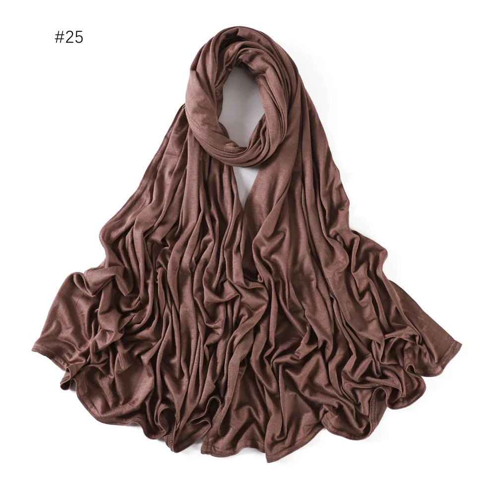 Modal Cotton Jersey Hijabs For Woman Long Muslim Scarf .