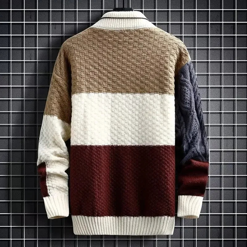 2023 Men's Autumn Winter Japanese Style Thickened Knitted Sweater Trendy Korean Version Casual Scene Other Material Pullovers