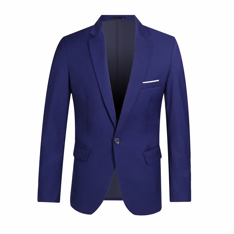 Blue Men Blazers Work Office  Men Tuxedos for Formal Occasions .