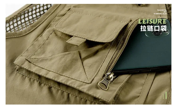 14 Pockets Summer New Men US Tactical Hiking Fishing Vest Mens.