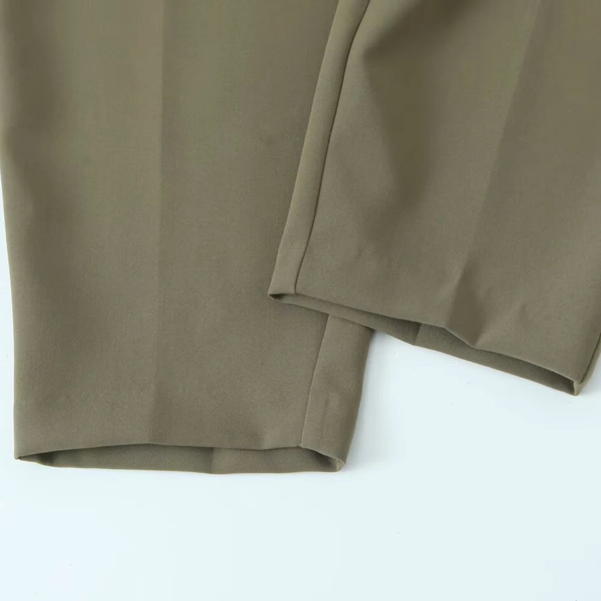 ZBZA Women's Belted Pleated Trousers High Waist Side Pockets .