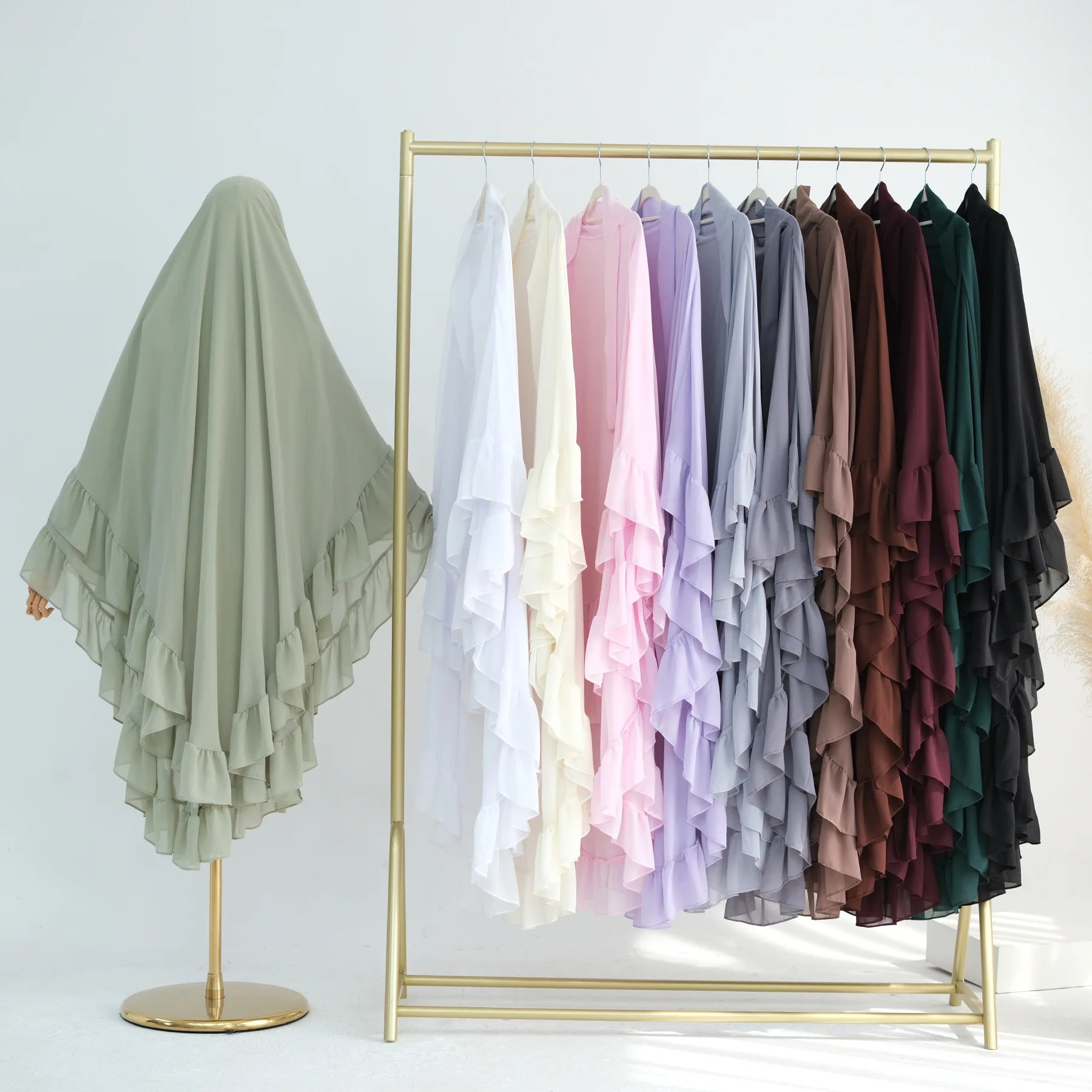 Islamic Long Khimar Ramadan Muslim Chiffon Hijab Women.