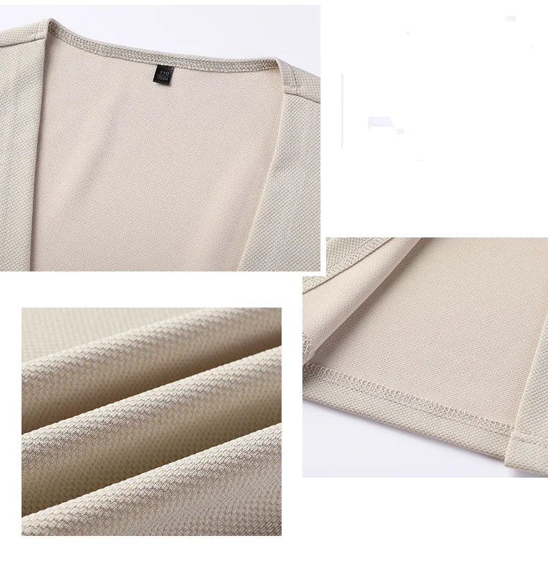 Spring Autumn Knit Cardigan Men Fashion Solid Color Stand.