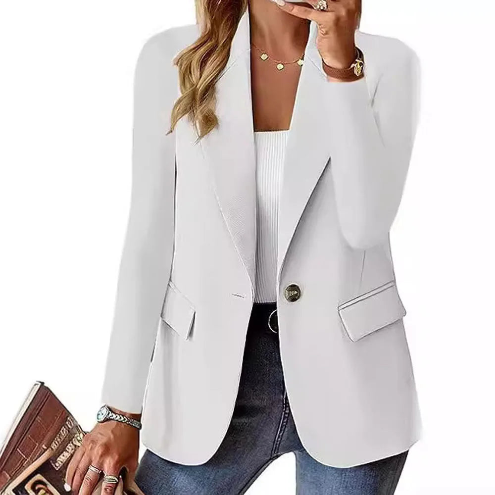 Women OL Blazer Spring Autumn Female One Button Long Sleeve.