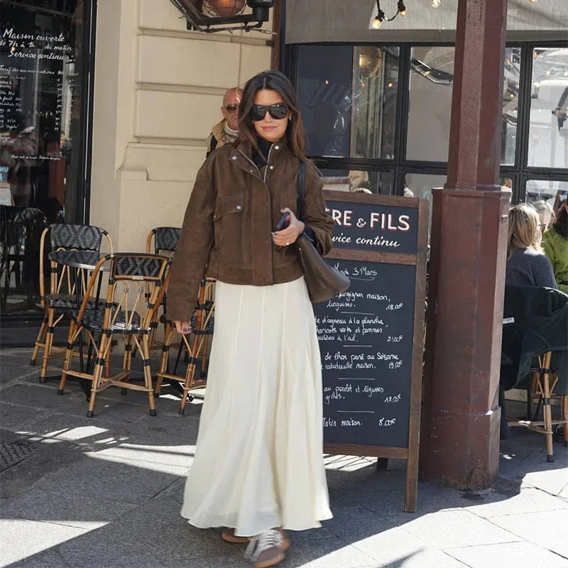 Street Suede Women's Jackets Vintage Brown.