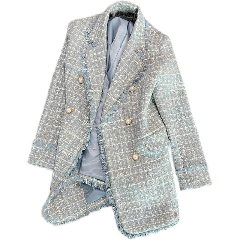 Women's Jacket New Spring Autumn Double Breasted Leisure Women's Suit Coat.