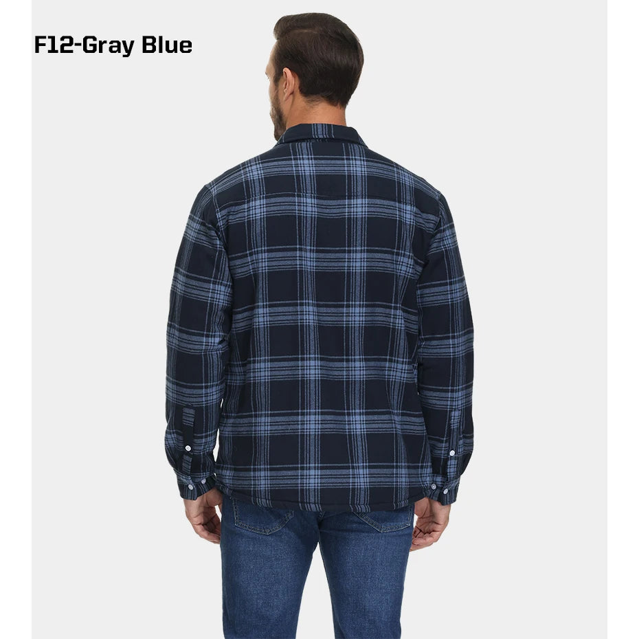 MAGCOMSEN Men's Fleece Plaid Flannel Shirt Jacket.