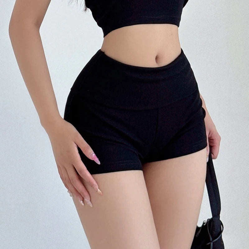 Summer Spicy Girl Casual Lace Up Bra Flip Waist Shorts Two Piece Fashion Set Fashion Casual Women Shorts Set 2024 New TX7C