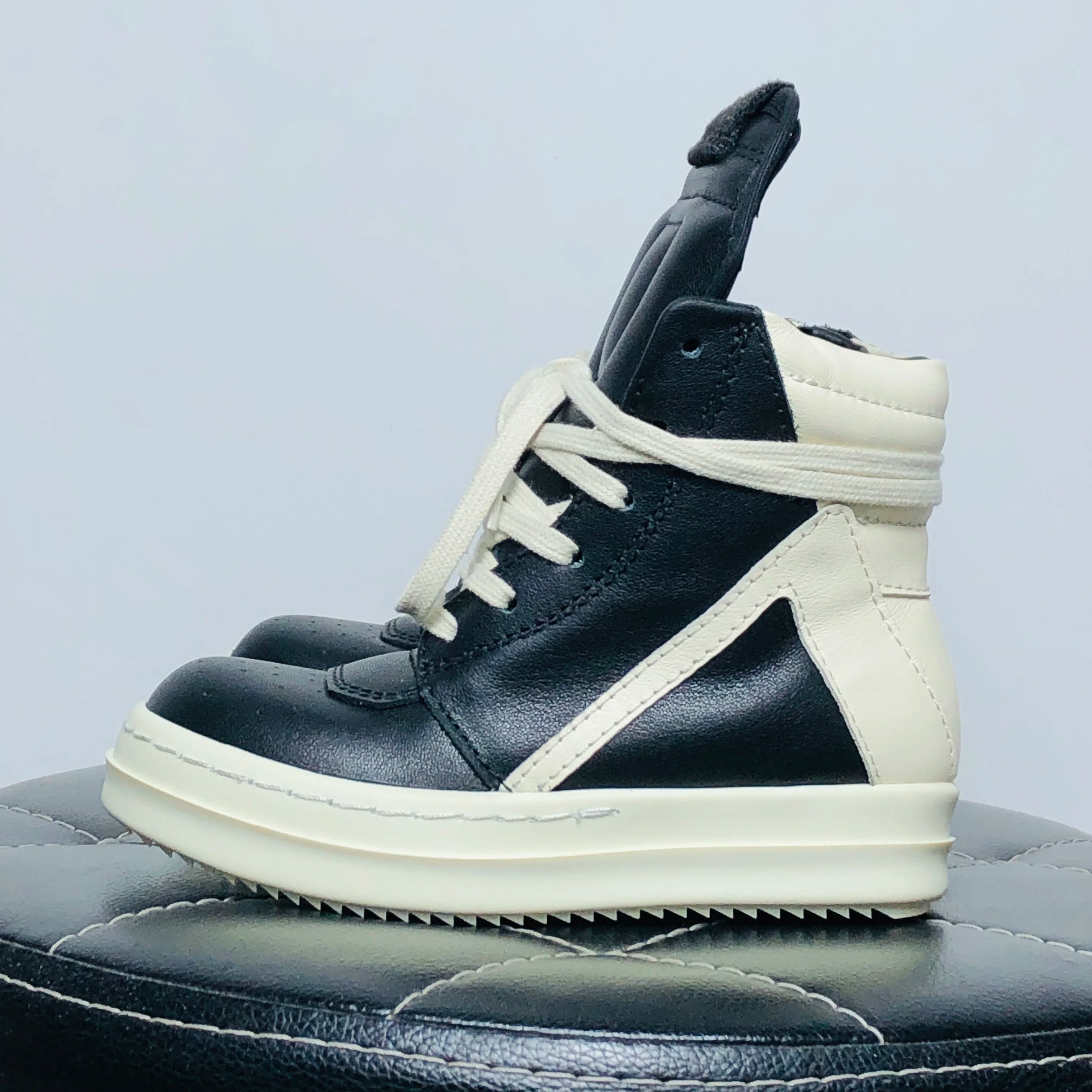 Kids High Top Sneakers Girls Boys Leather Children Shoes.