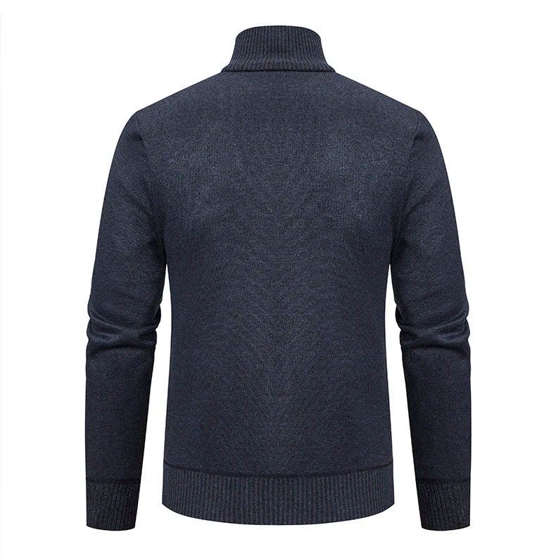 Men's Knitted Cardigan Jacket Autumn Winter Plush Sweater Men's.