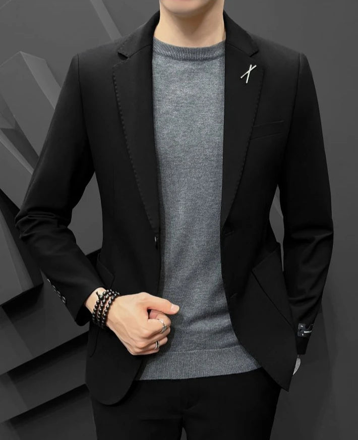 2 Piece Formal Outfit Set Male Big Size Grey Full Men's Dress .