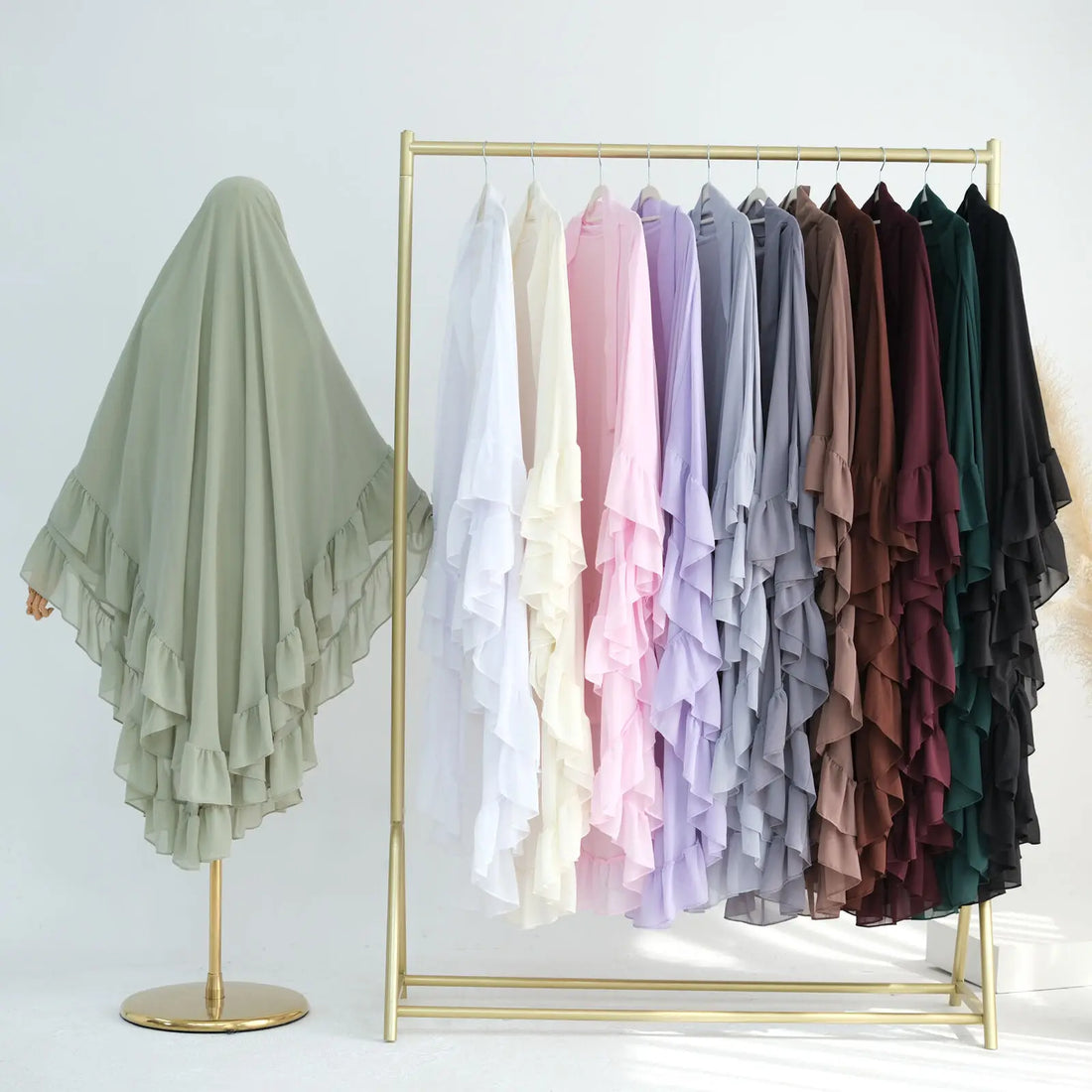 Islamic Long Khimar Ramadan Muslim Chiffon Hijab Women.