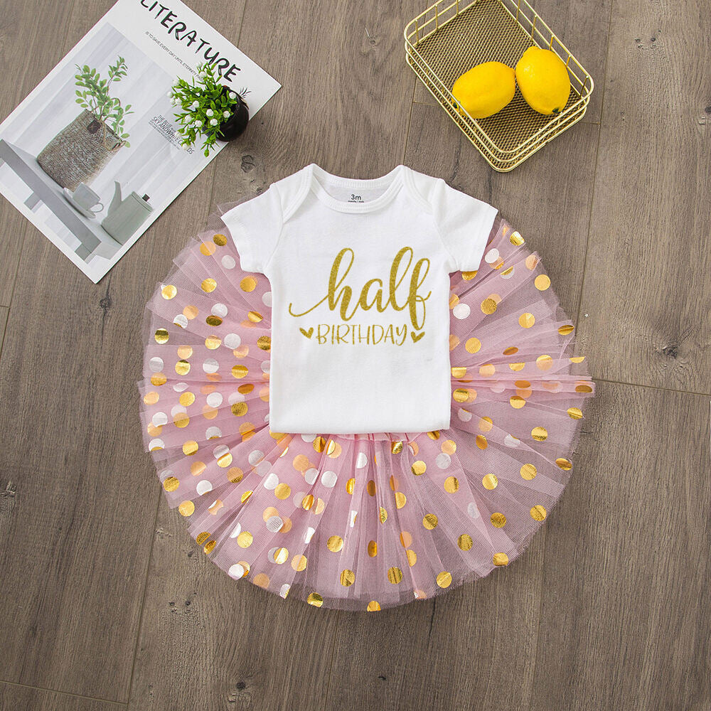 My 1st Birthday Baby Girl Birthday Cake Smash Outfit Toddler Girl First Birthday Romper Tutu Skirt One Year Old Gifts
