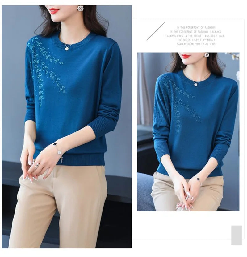 Knitted Sweater Women Pullover New Middle-aged  Mother.