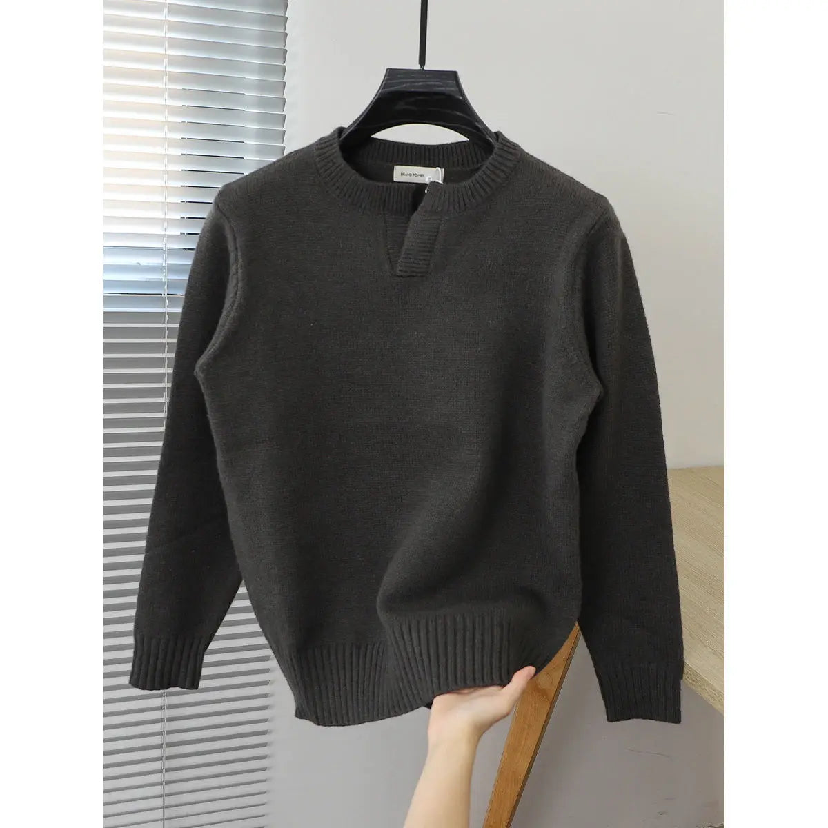 2023 Autumn and Winter Korean Edition Simple Solid Color Pullover Round Neck Soft and Versatile Popular Underlay Knitted Sweater