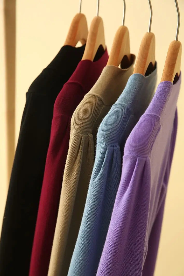 Women Clothing Fashion Elegant Scarf Collar Pullover Autumn Winter.