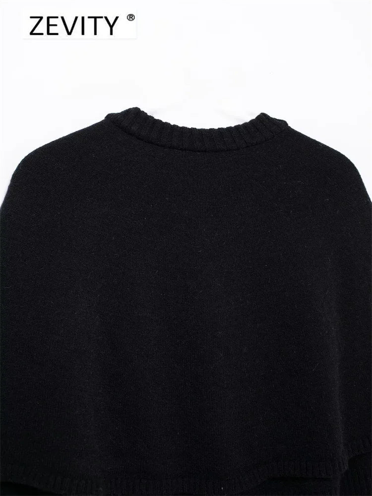 Women O Neck Breasted Solid Color Knitted Shawl Sweater Jacket Female .