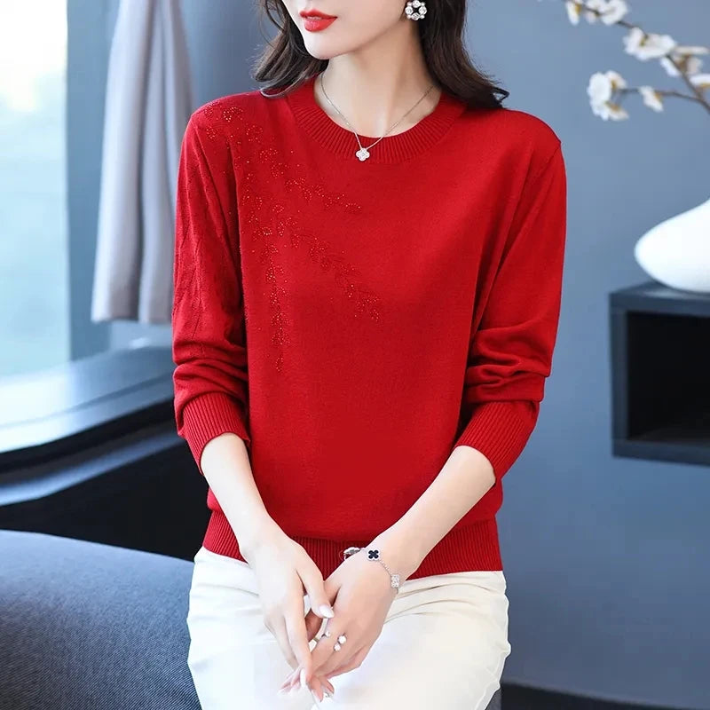 Knitted Sweater Women Pullover New Middle-aged  Mother.