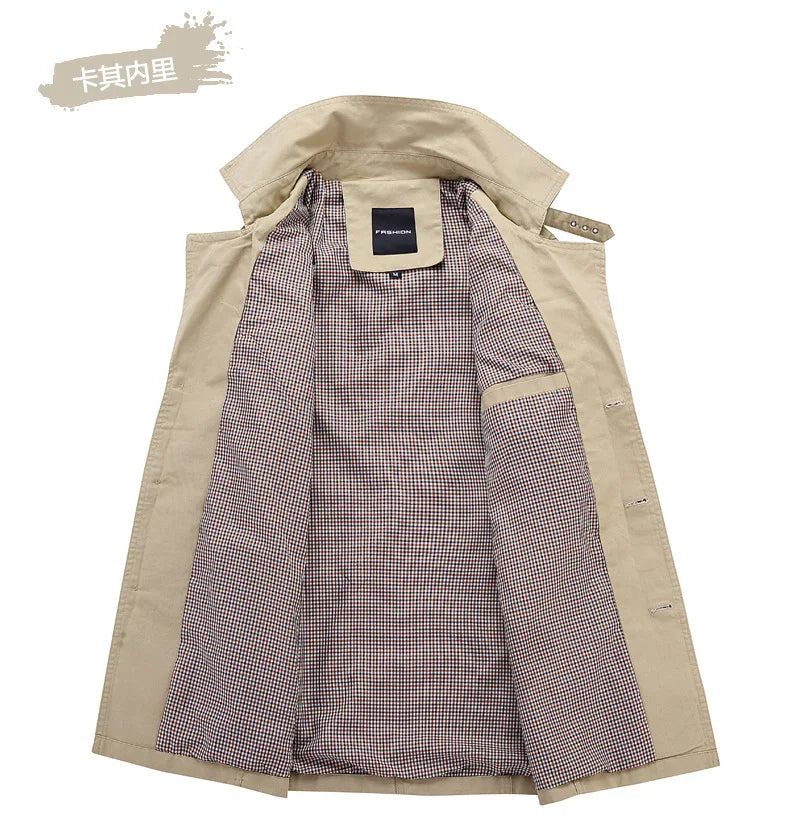 Men Long Winter Jackets Slim Fit Warm Trench Coats .