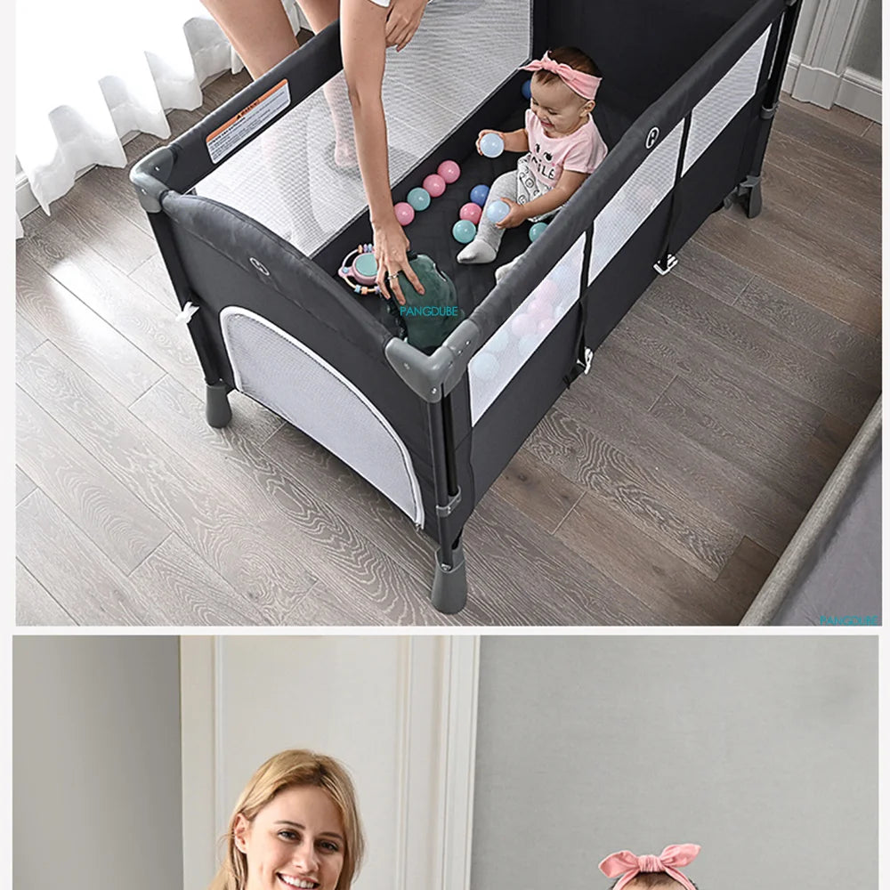 PANGDUBE Multifunctional Baby Crib 120*60cm Baby Bed,