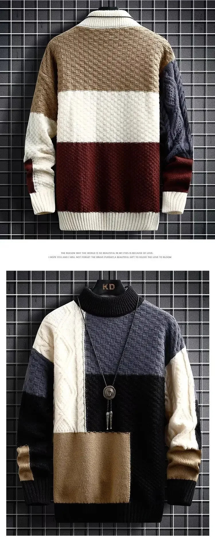 2023 Men's Autumn Winter Japanese Style Thickened Knitted Sweater Trendy Korean Version Casual Scene Other Material Pullovers
