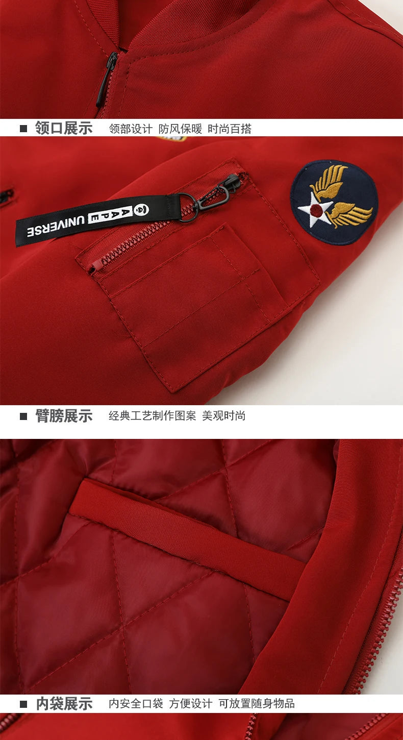 Men Military Pilot Reversible Jackets Men Autumn Bomber.