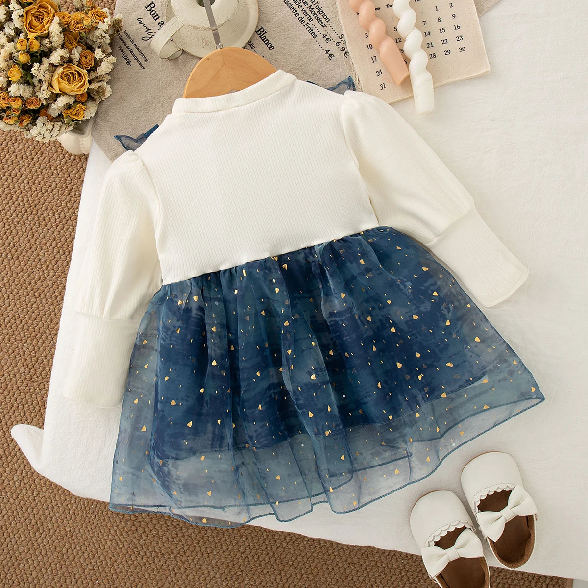 Girls Dresses Summer Colourful Sequins Mesh Long Sleeve Baby Girl s.