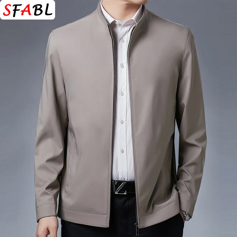Spring Autumn Jacket Men Casual Solid Color Men's Jackets Slim Fit.