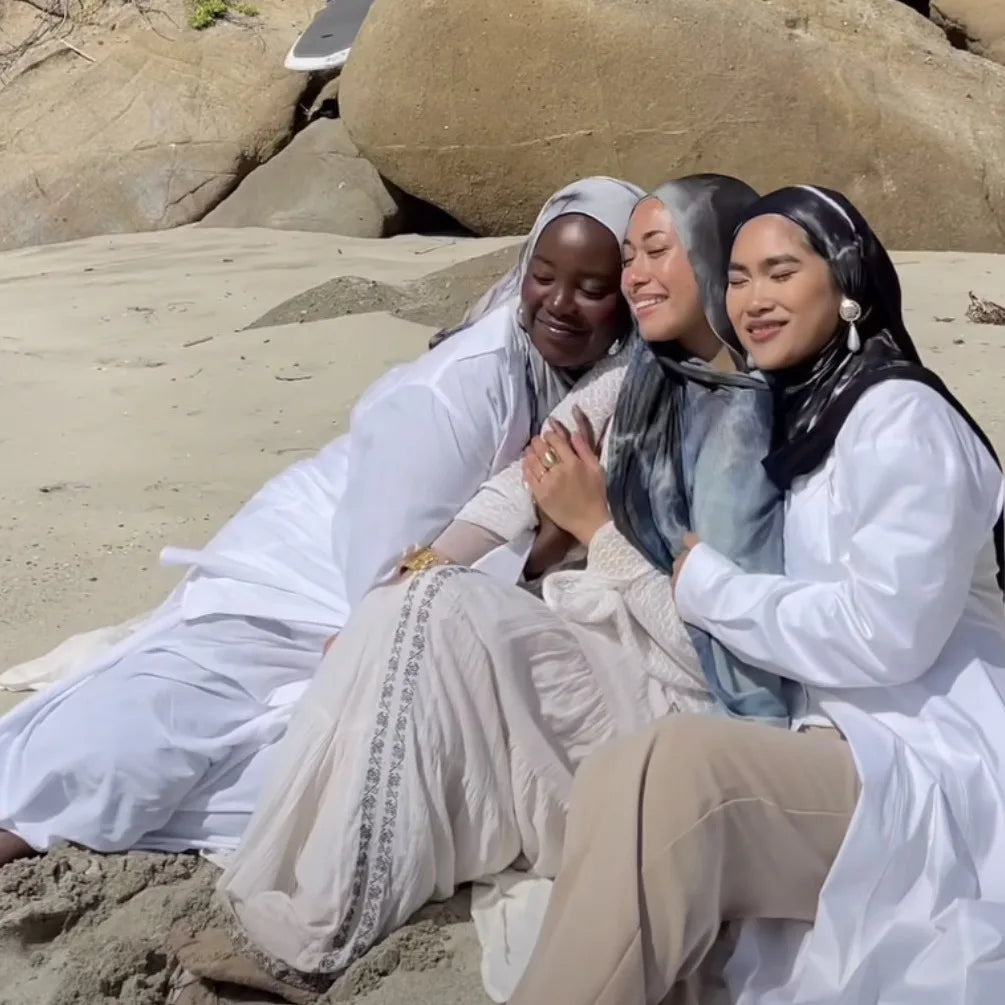 Women Scarves Bohemian Watercolor Muslim Hijab Floral Printed .