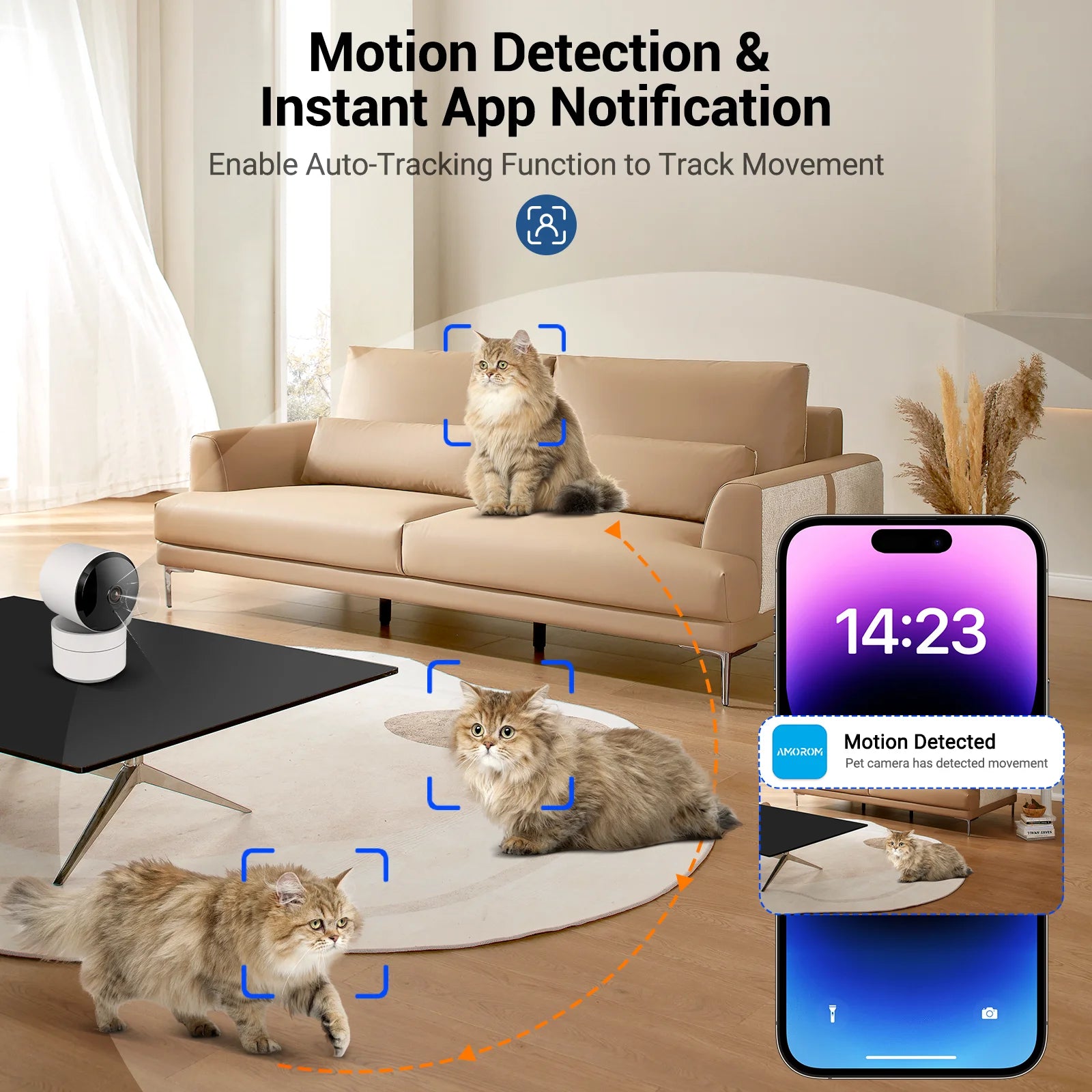 AMOROM 2K Indoor Camera 5/2.4G Wi-Fi Home Night Vision Security Camera.