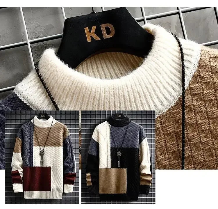 2023 Men's Autumn Winter Japanese Style Thickened Knitted Sweater Trendy Korean Version Casual Scene Other Material Pullovers