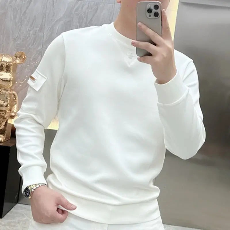 Light Luxury Trendy Brand Bee Embroidered Sweater Men's .