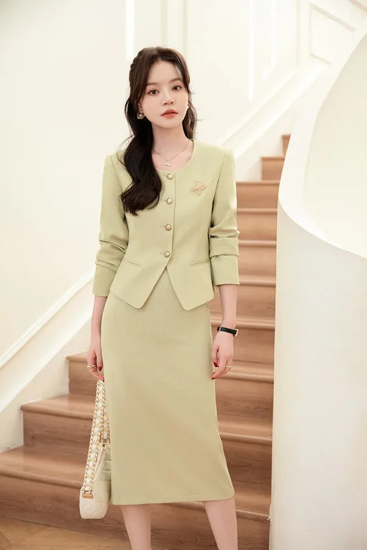 NAVIU Fashion French Vintage Tweed Two Piece Sets Women.